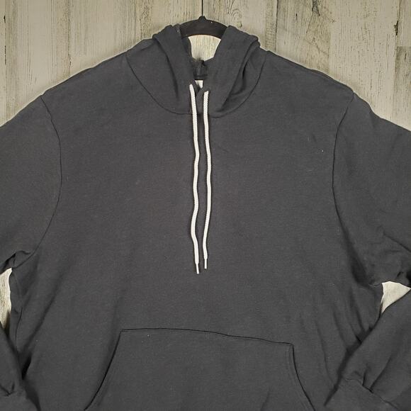 NWOT Bella + Canvas Heather Black Fleece Pullover Hoodie Women's Unisex Size XL - Picture 2 of 9